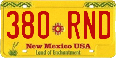 NM license plate 380RND