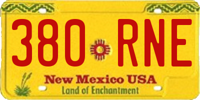 NM license plate 380RNE