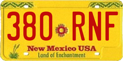 NM license plate 380RNF