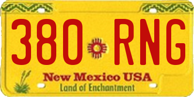 NM license plate 380RNG