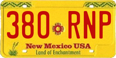 NM license plate 380RNP