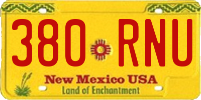 NM license plate 380RNU