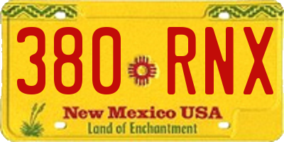 NM license plate 380RNX