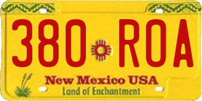 NM license plate 380ROA