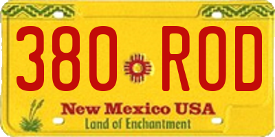 NM license plate 380ROD