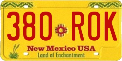 NM license plate 380ROK