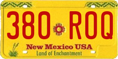 NM license plate 380ROQ