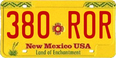 NM license plate 380ROR