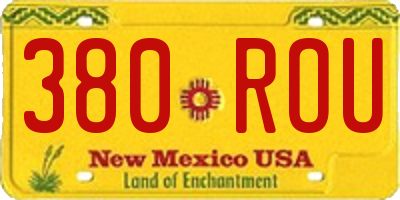 NM license plate 380ROU