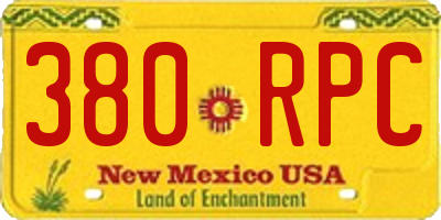 NM license plate 380RPC