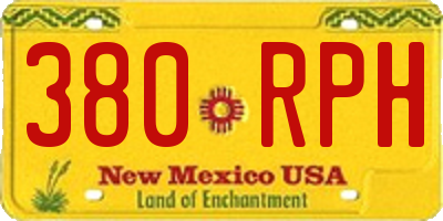 NM license plate 380RPH
