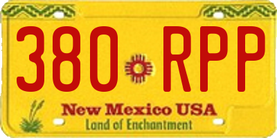 NM license plate 380RPP