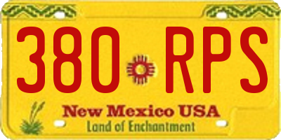 NM license plate 380RPS