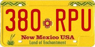 NM license plate 380RPU