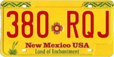 NM license plate 380RQJ