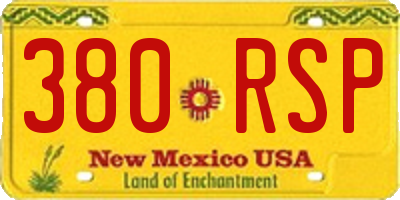 NM license plate 380RSP