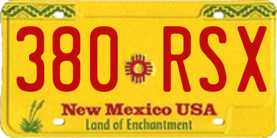 NM license plate 380RSX