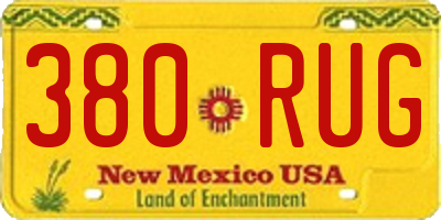 NM license plate 380RUG