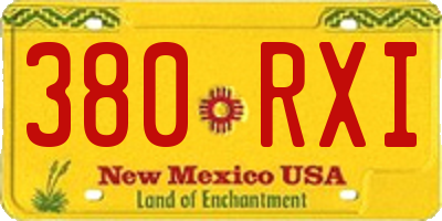 NM license plate 380RXI