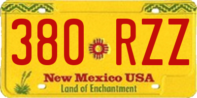 NM license plate 380RZZ