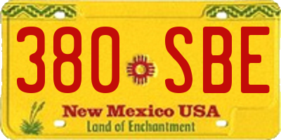 NM license plate 380SBE