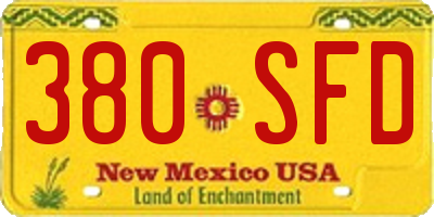 NM license plate 380SFD