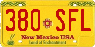 NM license plate 380SFL