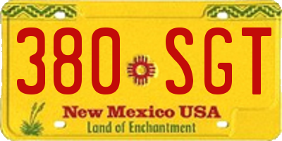 NM license plate 380SGT