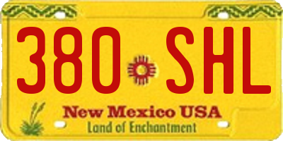 NM license plate 380SHL
