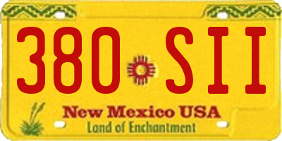 NM license plate 380SII