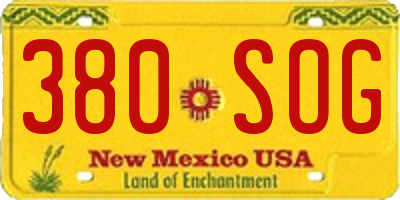 NM license plate 380SOG