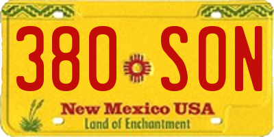 NM license plate 380SON