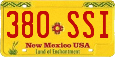 NM license plate 380SSI