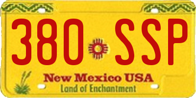 NM license plate 380SSP