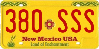 NM license plate 380SSS