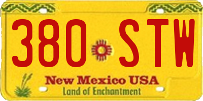 NM license plate 380STW