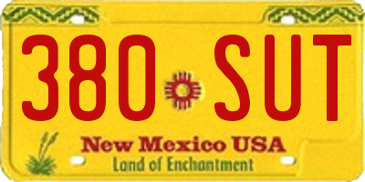 NM license plate 380SUT
