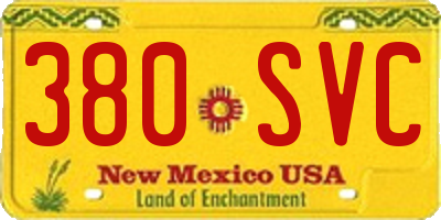 NM license plate 380SVC