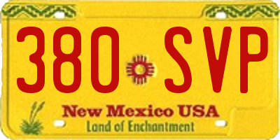 NM license plate 380SVP