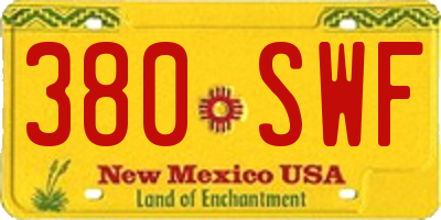 NM license plate 380SWF