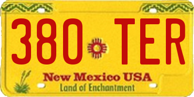 NM license plate 380TER