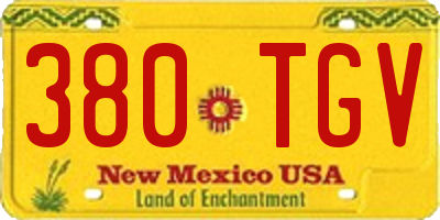 NM license plate 380TGV