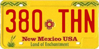 NM license plate 380THN