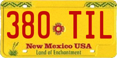 NM license plate 380TIL