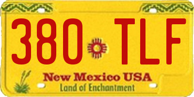 NM license plate 380TLF