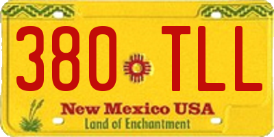 NM license plate 380TLL