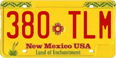 NM license plate 380TLM