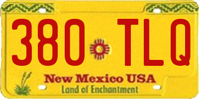NM license plate 380TLQ