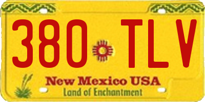 NM license plate 380TLV