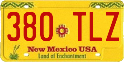 NM license plate 380TLZ